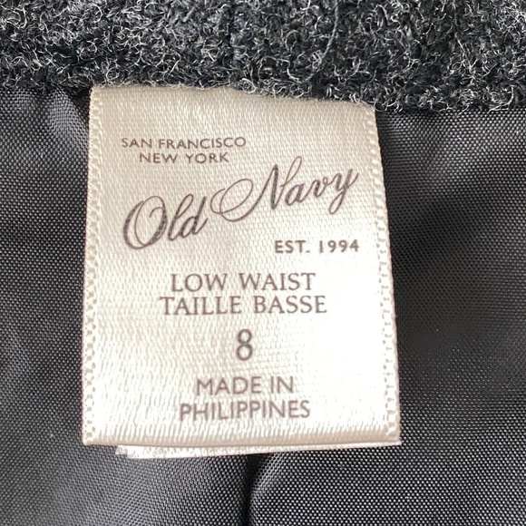 Old Navy Women's Wool Blend Low Waist Lined Skirt Size 8 Button Flap Front Midi - Picture 2 of 12